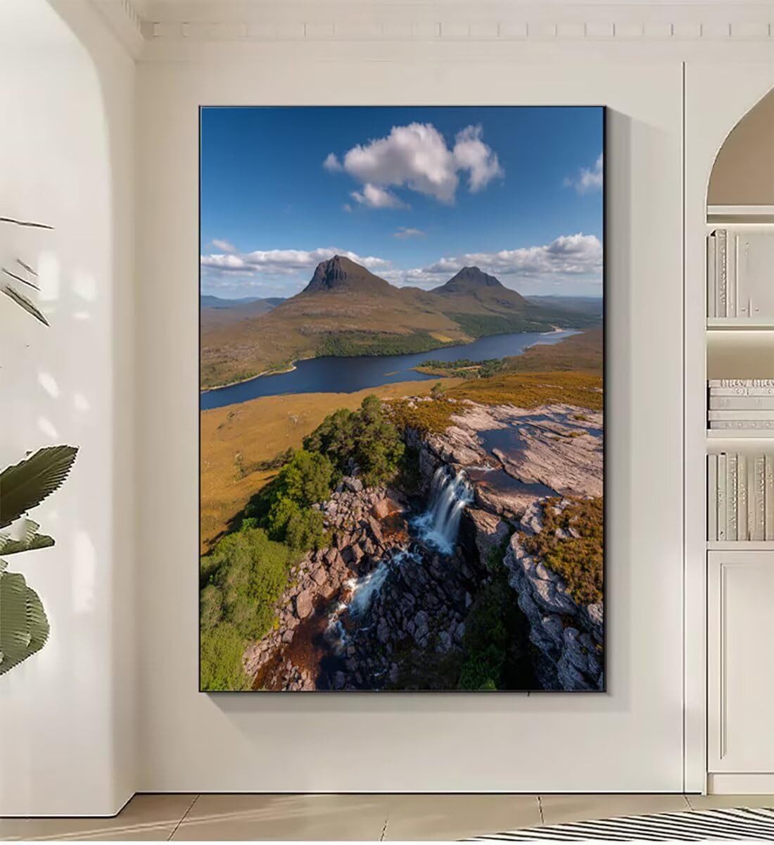 Landschaft Berg Malen Nach Zahlen Erwachsene, Paint by Numbers Adult Anfänger Kreativ Set für, Heimwerk Malen Nach Zahlen Kinder, Pinsel und 36 Acrylfarbe Als, für Deko Wohnzimmer 60 x 80 cm BJHWK358