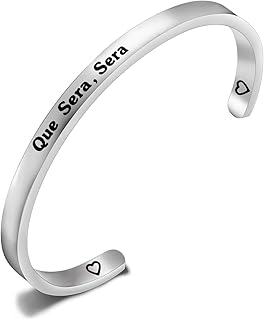 Que Sera Sera Inspiration Bracelet French Phrase Motivational Gift Hanukkah Gift for Mom, Sister, Best Friend, Girlfriend