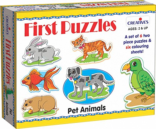 Image of Creative's First Puzzles - Pet Animals 6 Jigsaw Puzzle Set with 2 pcs Each| Pre-School Learning & Educational Puzzle Set| Birthday Gift| Ages 2+ Years