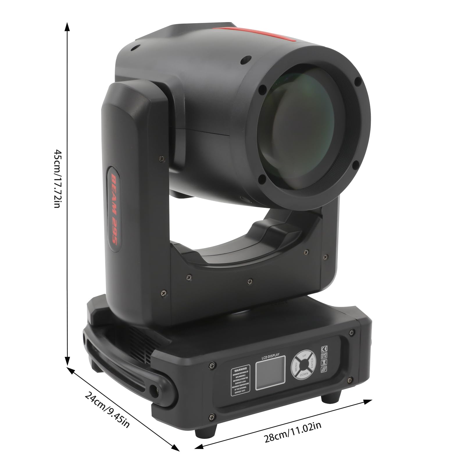 295W Moving Head Beam Light RGBW LED DMX512 - Foco de escenario con 5 efectos de luz para discoteca, fiesta, boda, baile