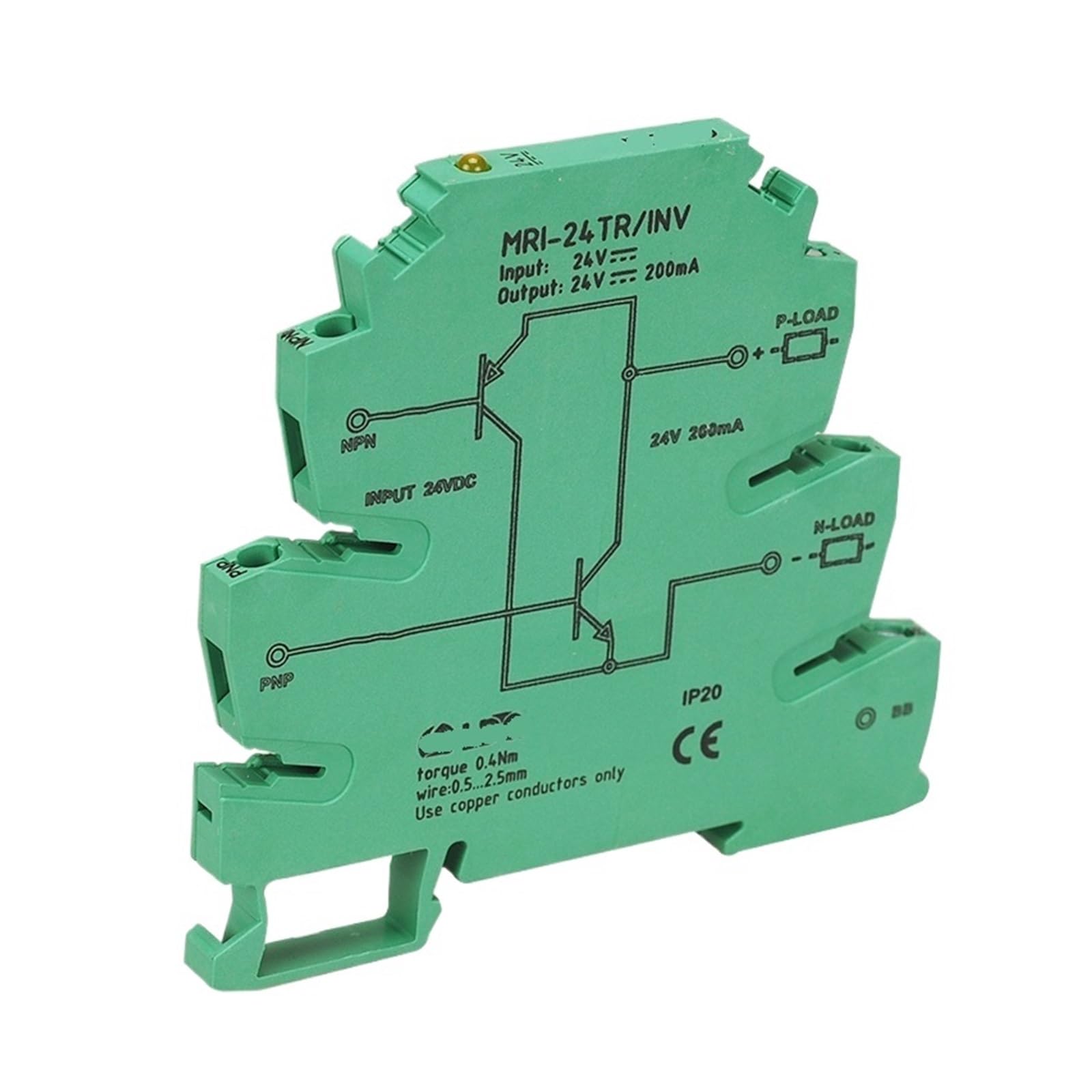 10 piezas MRI-24TR/INV ​​NPN PNP módulo de relé de interfaz de optoacoplador de inversión de señal indicador LED PLC placa de interruptor de relé de aislamiento