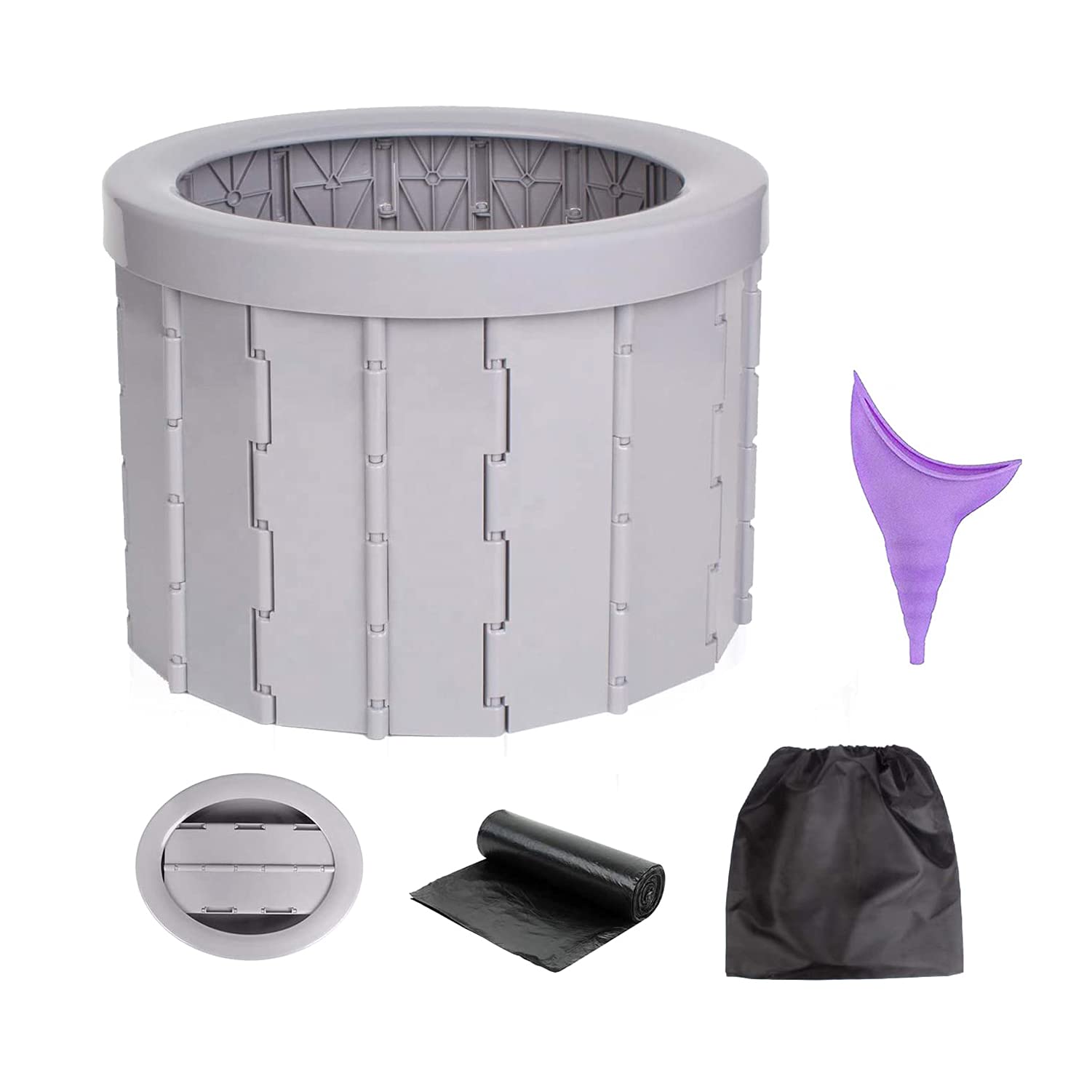 Inodoro Portátil Plegable para Camping, WC Camping Plegable, Asiento De Inodoro con Orinal De Viaje Plegable, Inodoro De Coche Inodoro De Viaje para Acampar Senderismo Viajes Largos Viajes