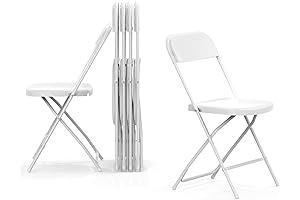 Nazhura White Folding Chairs (6 Pack) - Heavy-Duty and Versatile