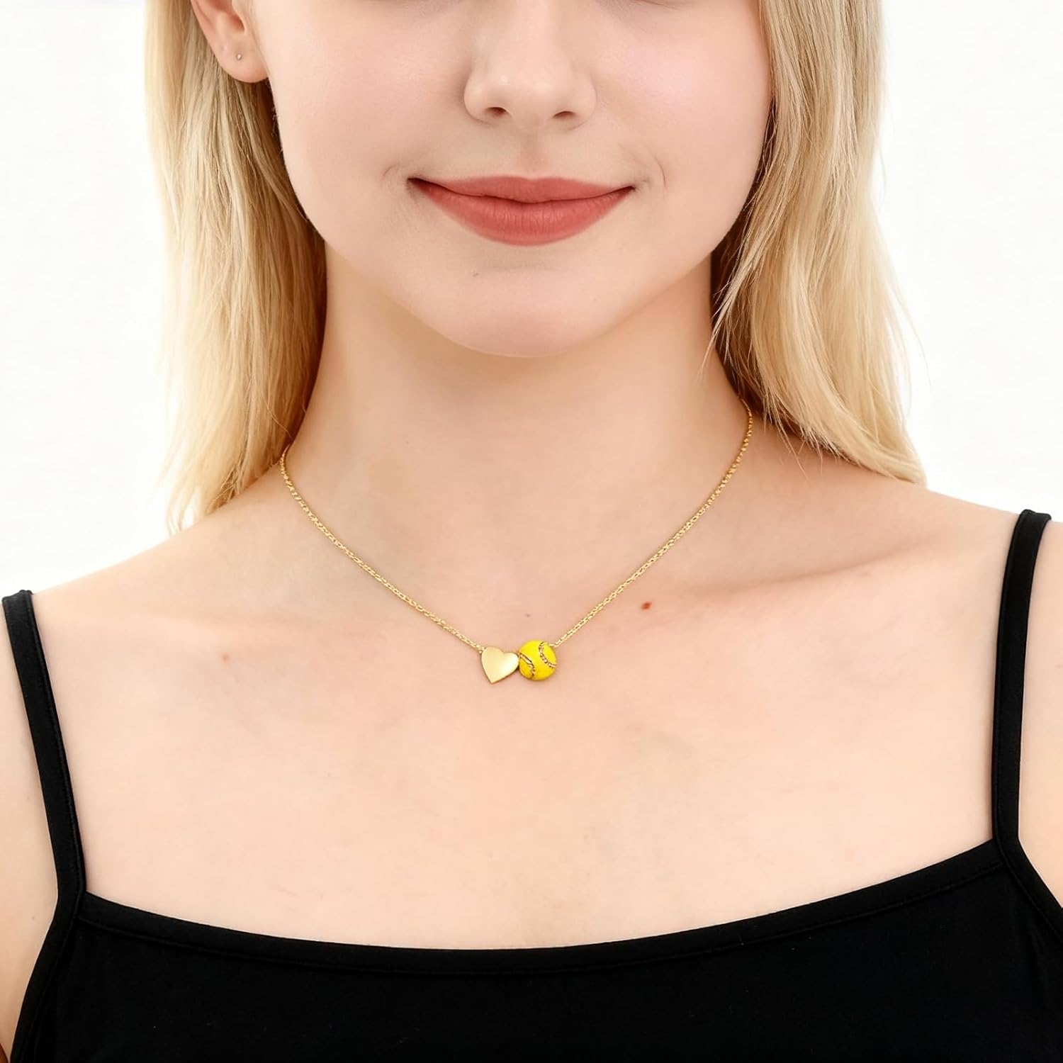 Softball Volleyball Basketball Necklace for Women Gold Sports Fan Necklace Game Day Ball Sports Necklaces Jewelry Gift for Sport Party Favors - Image 2