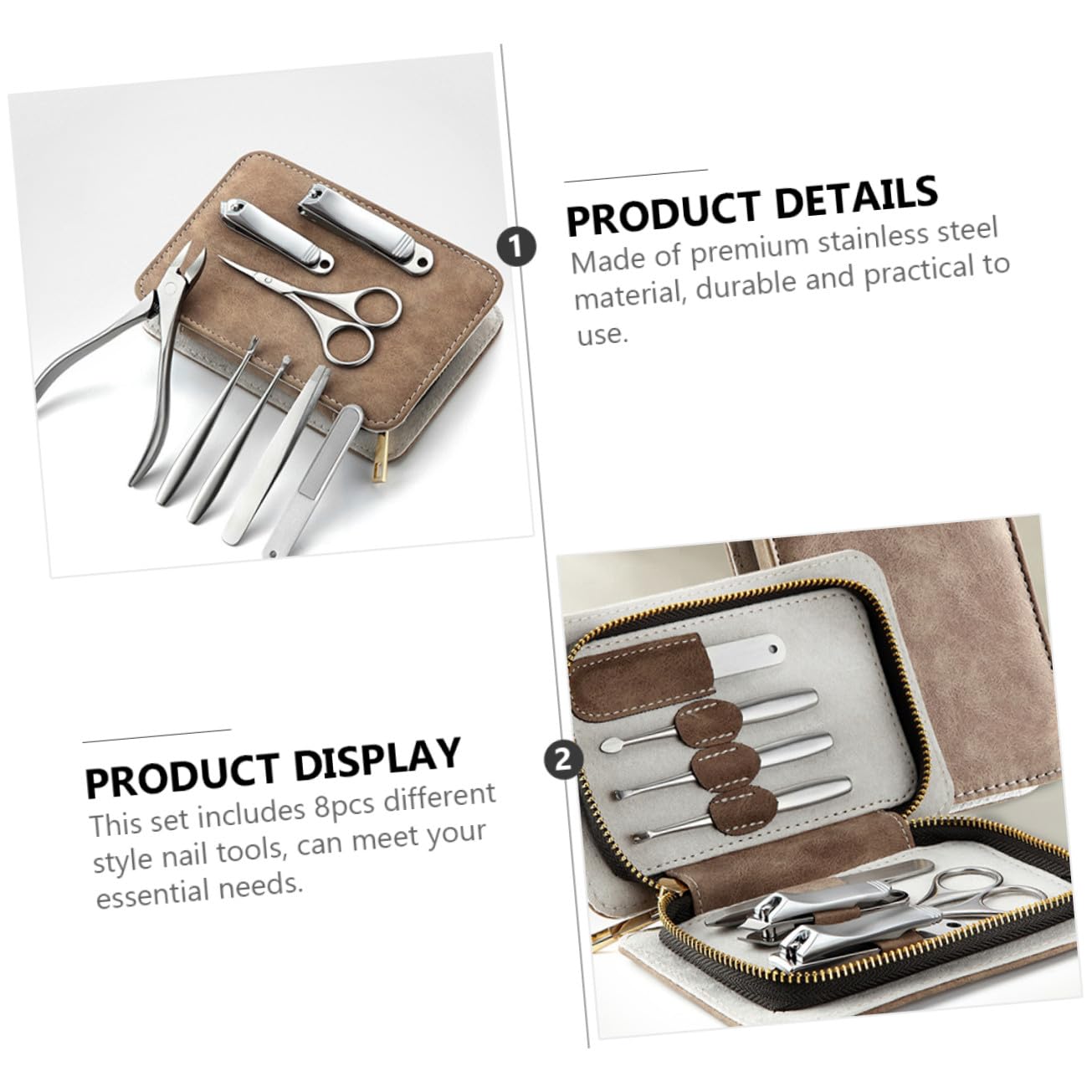 DECHOUS Coupe-ongles Outils de Manucure Professionnels avec Ciseaux à Ongles et Kit de Soin pour Mains