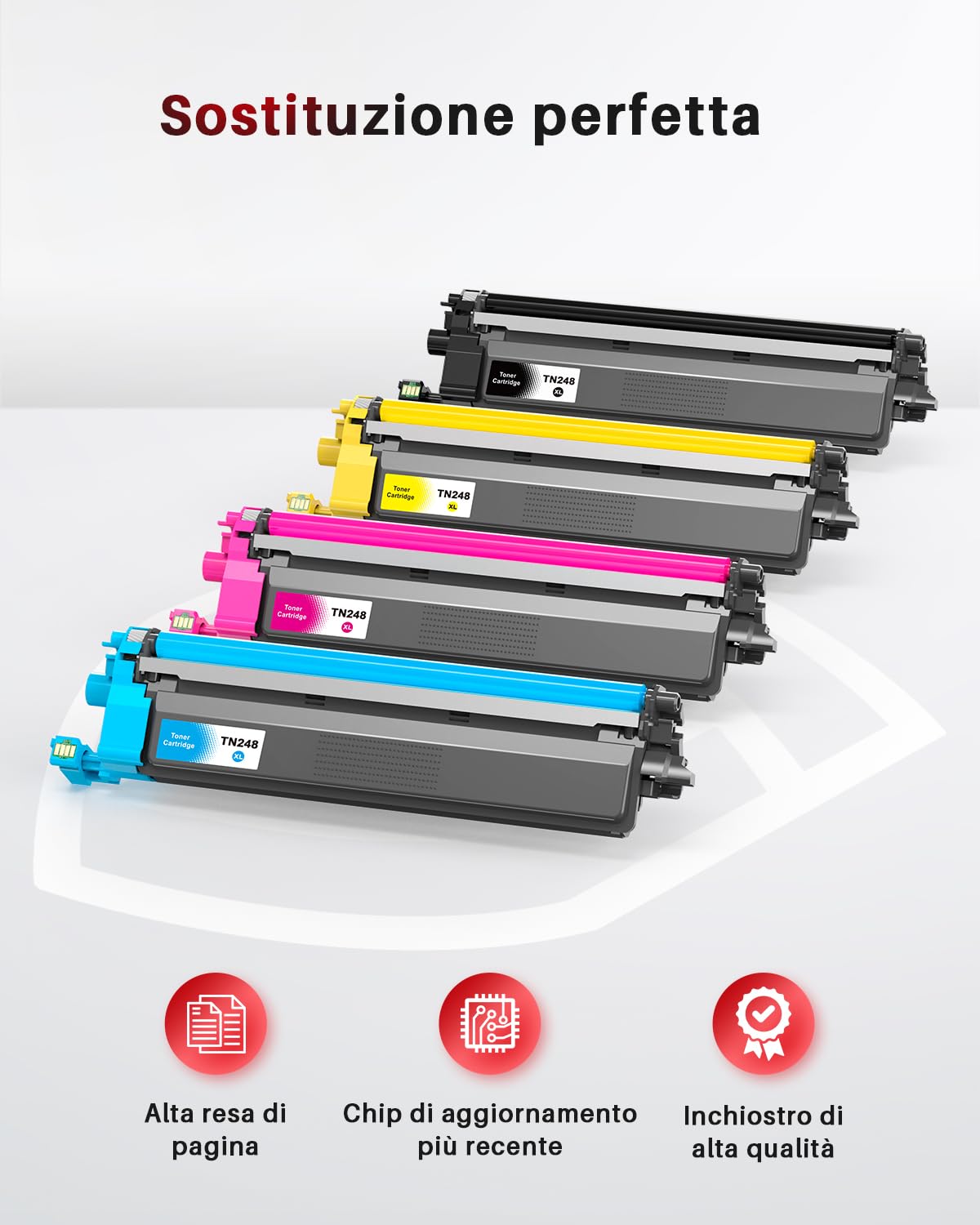 TN248XL TN248 Toner Compatibili per Brother TN 248 TN-248 | Compatibile perBrother MFC-L3740CDW MFC-L3740CDWE MFC-L3760CDW DCP-L3560CDW HL-L3220CW DCP-L3520CDW HL-L3240CDW Con chip
