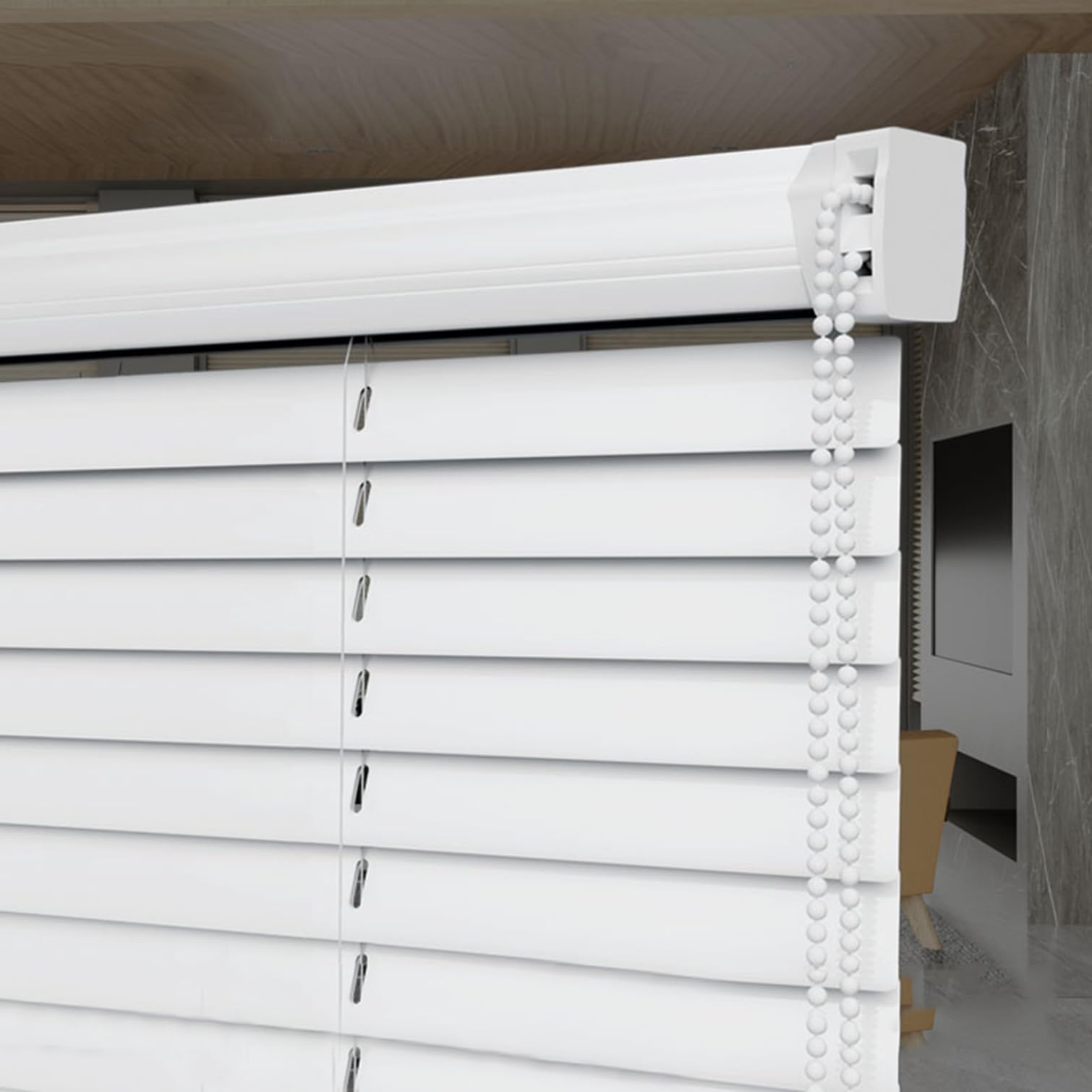Sh000ad Aluminium Metal Venetian Blinds Window Shutter Blind Shades Easy Fit 25mm Slat Curtains,White,Rooming Darkening for Home Office Bathroom Kitchen,Custom,Width × Height (80cm x 120cm)