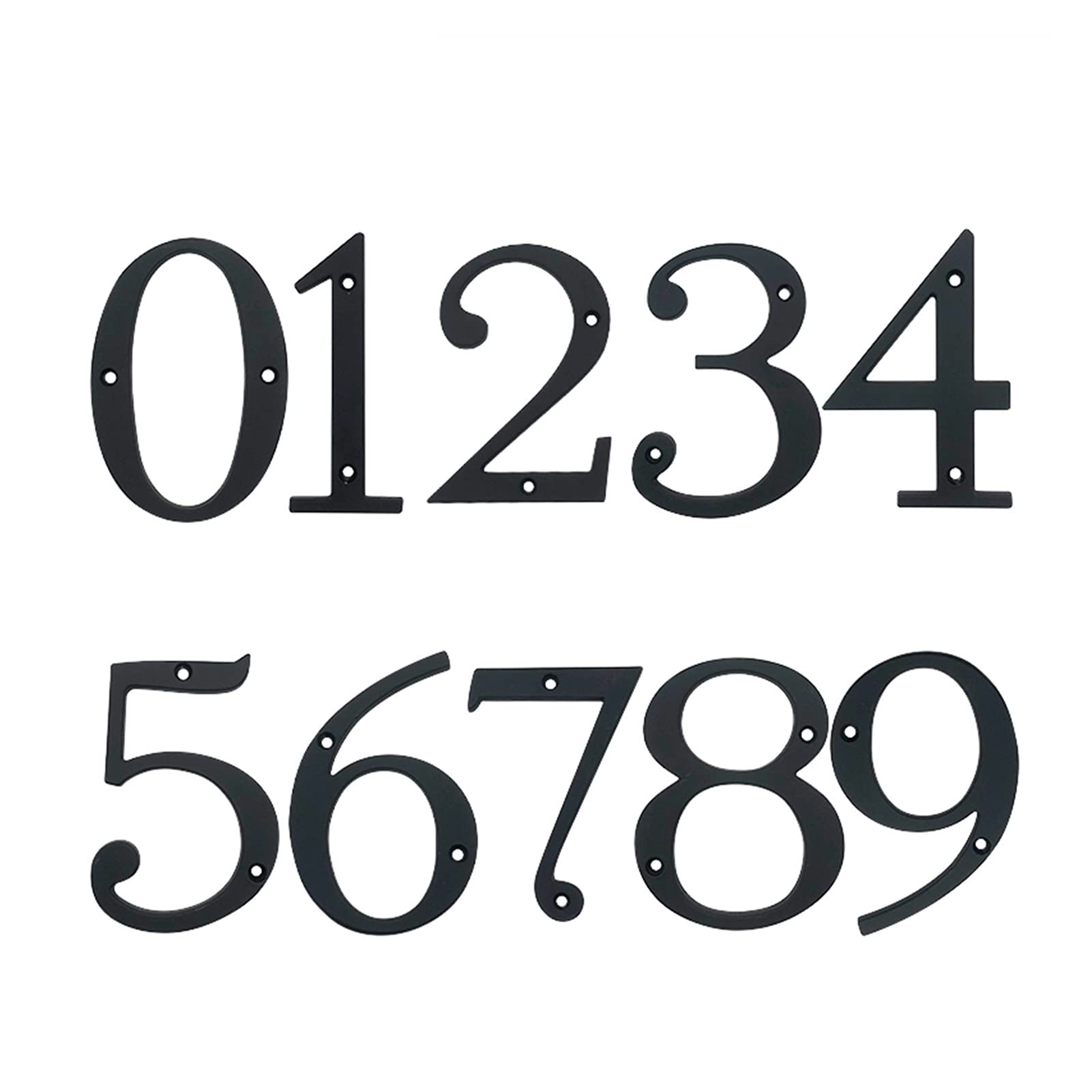 0-9 Numero civico porta in lega di zinco massiccio nero opaco, Applicazione for casa, giardino, cassetta postale, strada(Black 5)