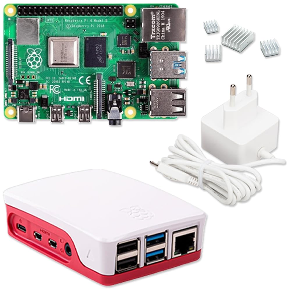 Raspberry Pi 4 Model B - Kit di avviamento desktop da 4 GB, colore bianco