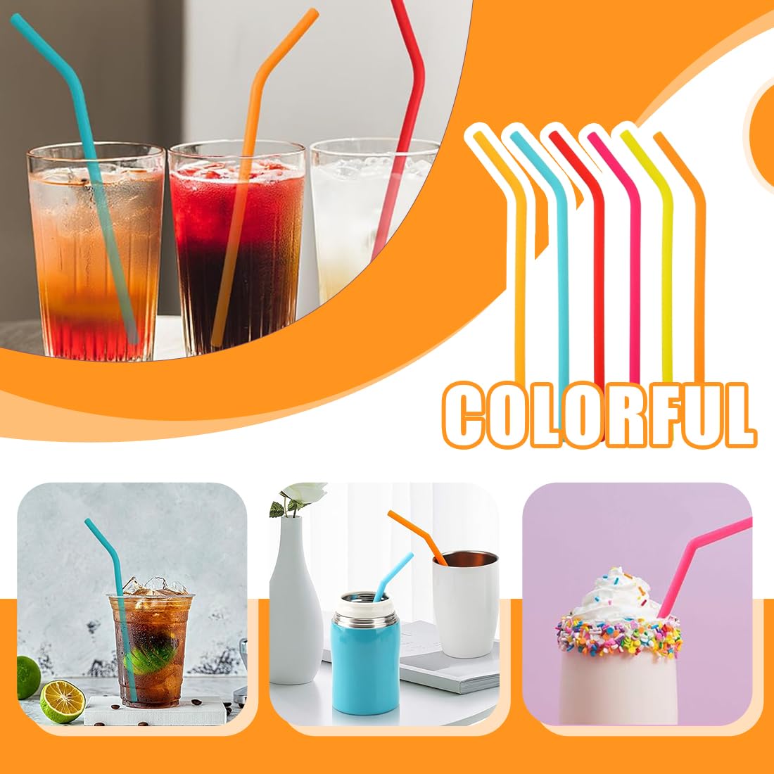 Cannucce Riutilizzabili Extra Lunghe Di Silicone Di Vendita Calda Cannucce Di Gomma Siliconica Bpa F