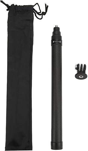 ASHATA Para Insta360 Selfie Stick, Fibra de Carbono 6 Secciones Selfie Stick 9.8 in a 45.7 in Longitud Ajustable, Cámara Panorámica Selfie Stick