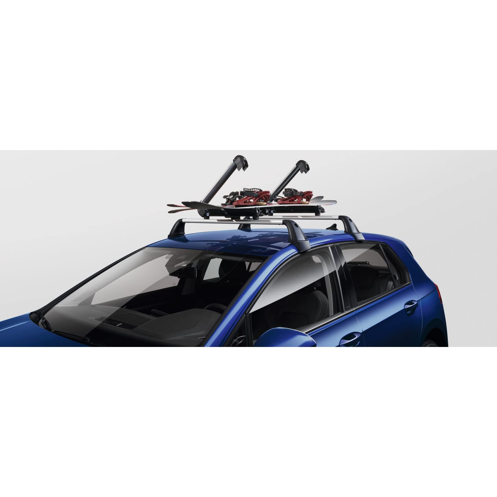 Volkswagen 000071129M Basic 4/2 uchwyt na narty, uchwyt na deskę snowboardową, bagażnik dachowy, drążki nośne z rowkiem T, na 4 pary nart lub 2 deski snowboardowe