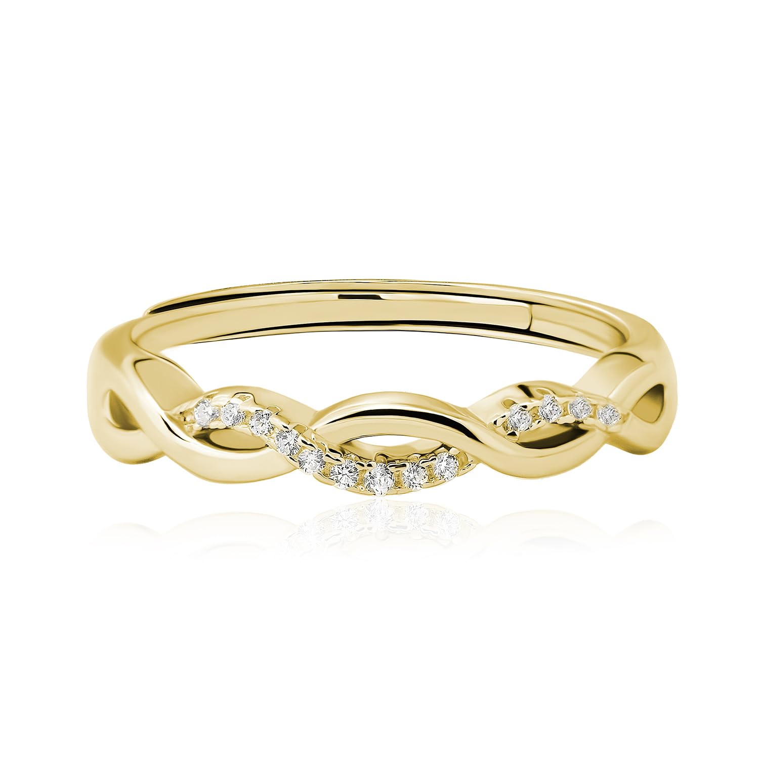 925 Sterling Silber für Frauen, Zirkonia, Versprechen, Eheringe, Daumen, Finger, zierlicher Kleiner Fingerring, größenverstellbar, Gold