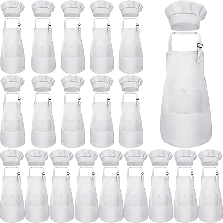 40 Pcs Childs Apron and Chef Hat