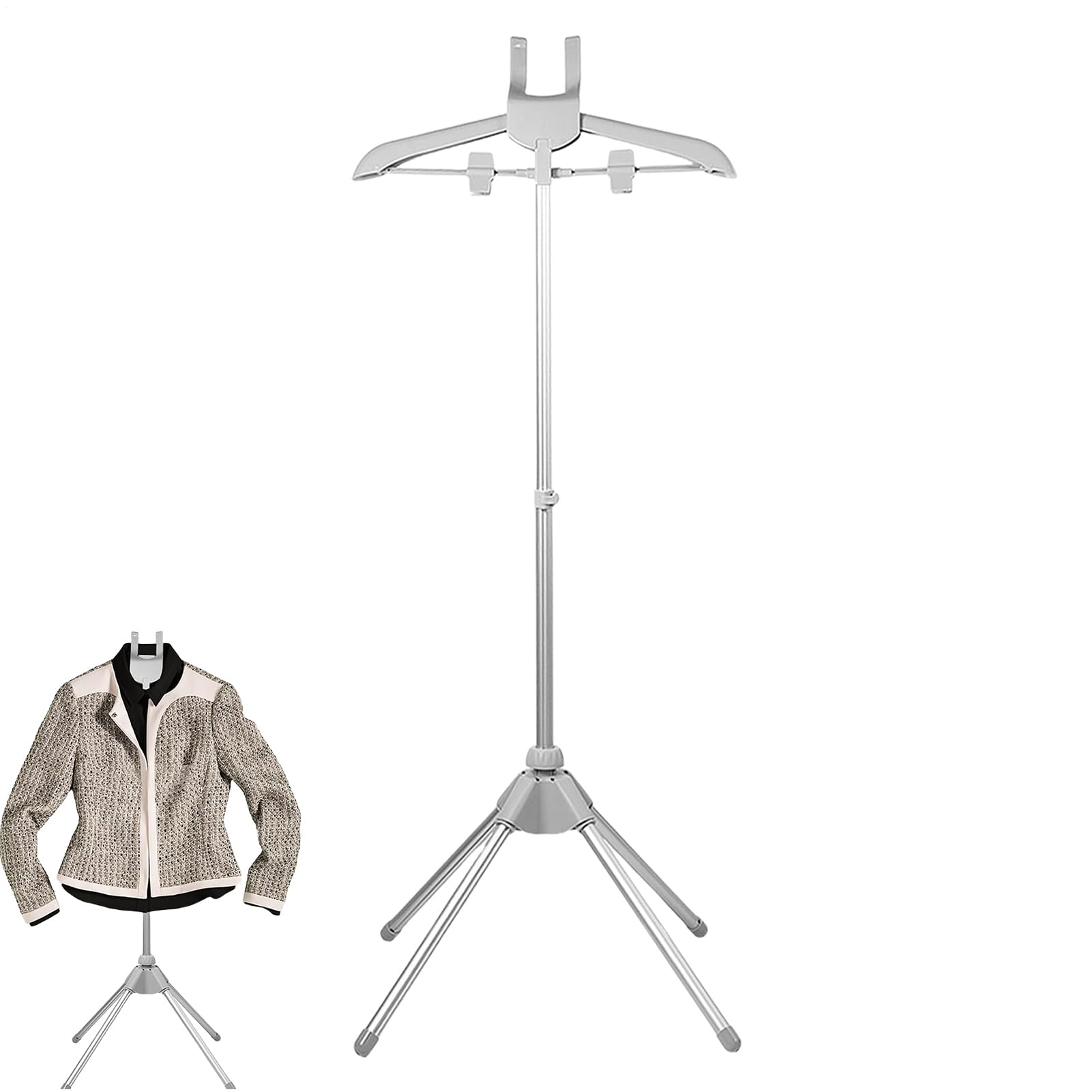 Support pour Fer à Repasser, Support trépied Portable et Robuste, antidérapant + stabilisateur Anti-Inclinaison, Aluminium chromé résistant à la Rouille, pour Magasin de vêtements, Chambre à