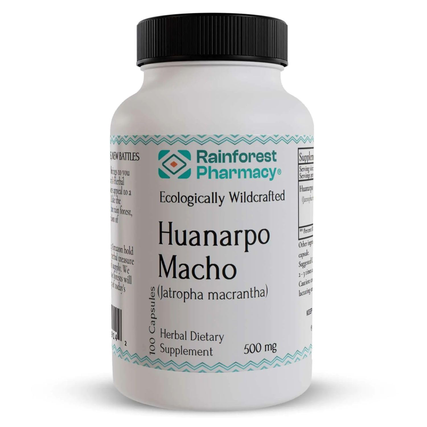 Huanarpo Macho Capsules 500mg | 100% Natural Herbal Supplement for Male Vitality, Stamina & Energy | 100 Vegetarian Capsules | Wildcrafted Huanarpo Macho Herb