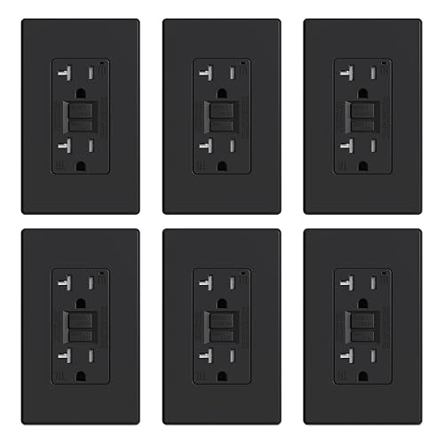 Miniatura 35 de ELEGRP Toma GFCI de 20 amperios, toma eléctrica GFI de autoprueba con diseño más delgado, receptáculo GFCI resistente a manipulaciones TR, Mate