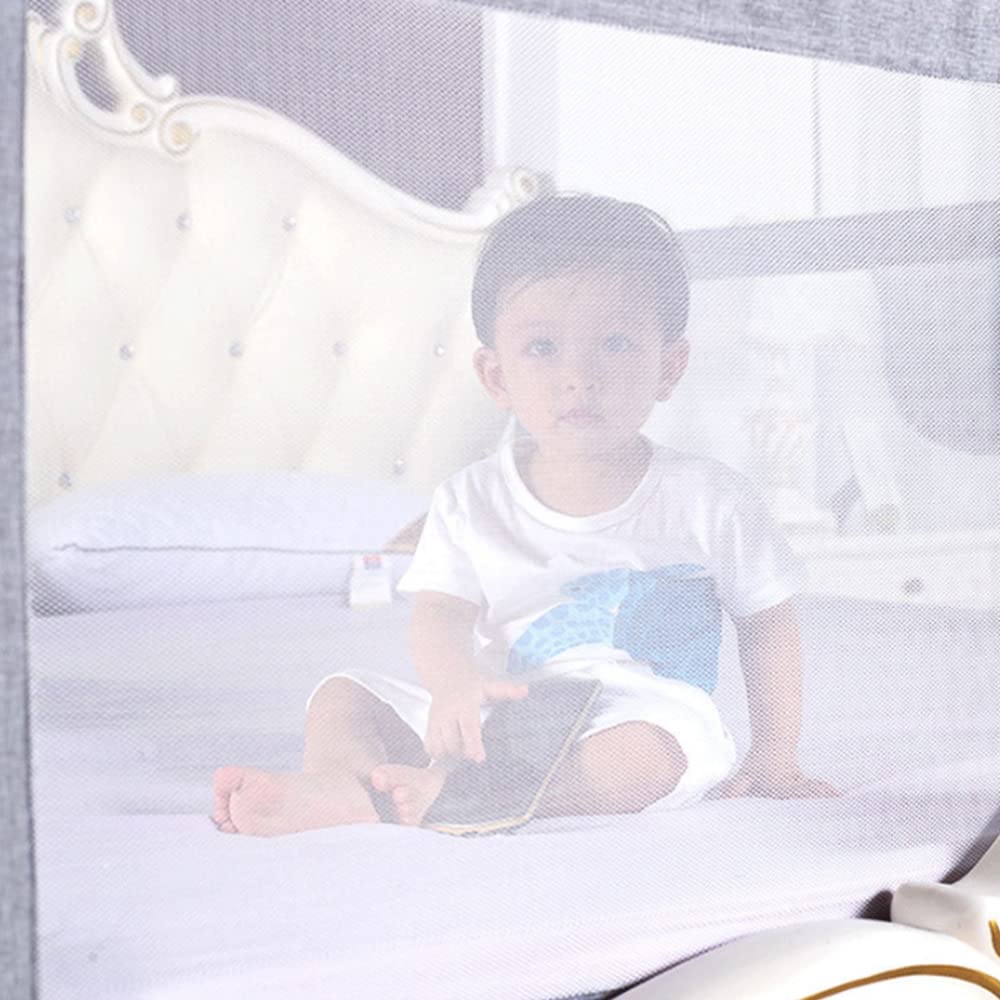 Bed Rail, Barriera del letto per bambini, pieghevole, Barriera di sicurezza per bambini, letto in tessuto, facile da installare, facile da trasportare, 2 m, grigio