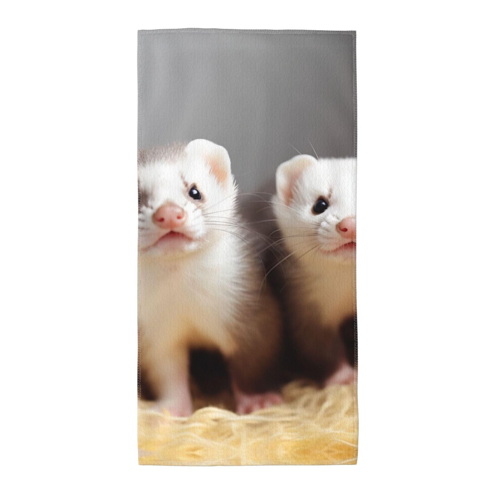 FodPand Microfiber Hand Towels for Bathroom, Soft Absorbent Decorative Face Towel Ferrets Guest Bath Towel 12"X24" Kitchen Dish Towel for Bathroom Kitchen Hotel Gym Spa Towels