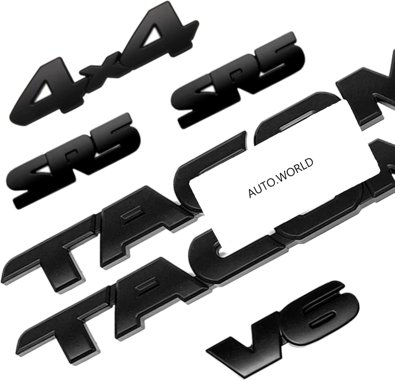 AUTO.WORLD Emblem Overlay 6PCS ABS Matte Black Blackout