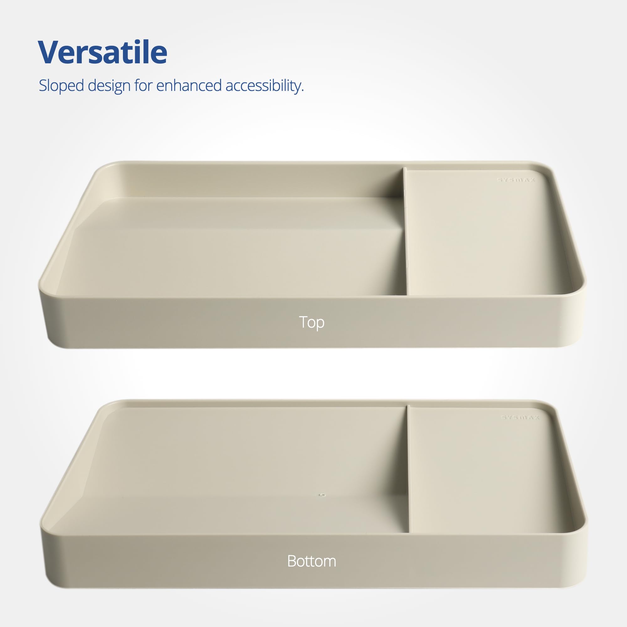 BLUE GINKGO Desk Tray - Korean-Made Organizer for Notes Pens, Pencils, and Accessories (Double-sided, Beige) - Image 4