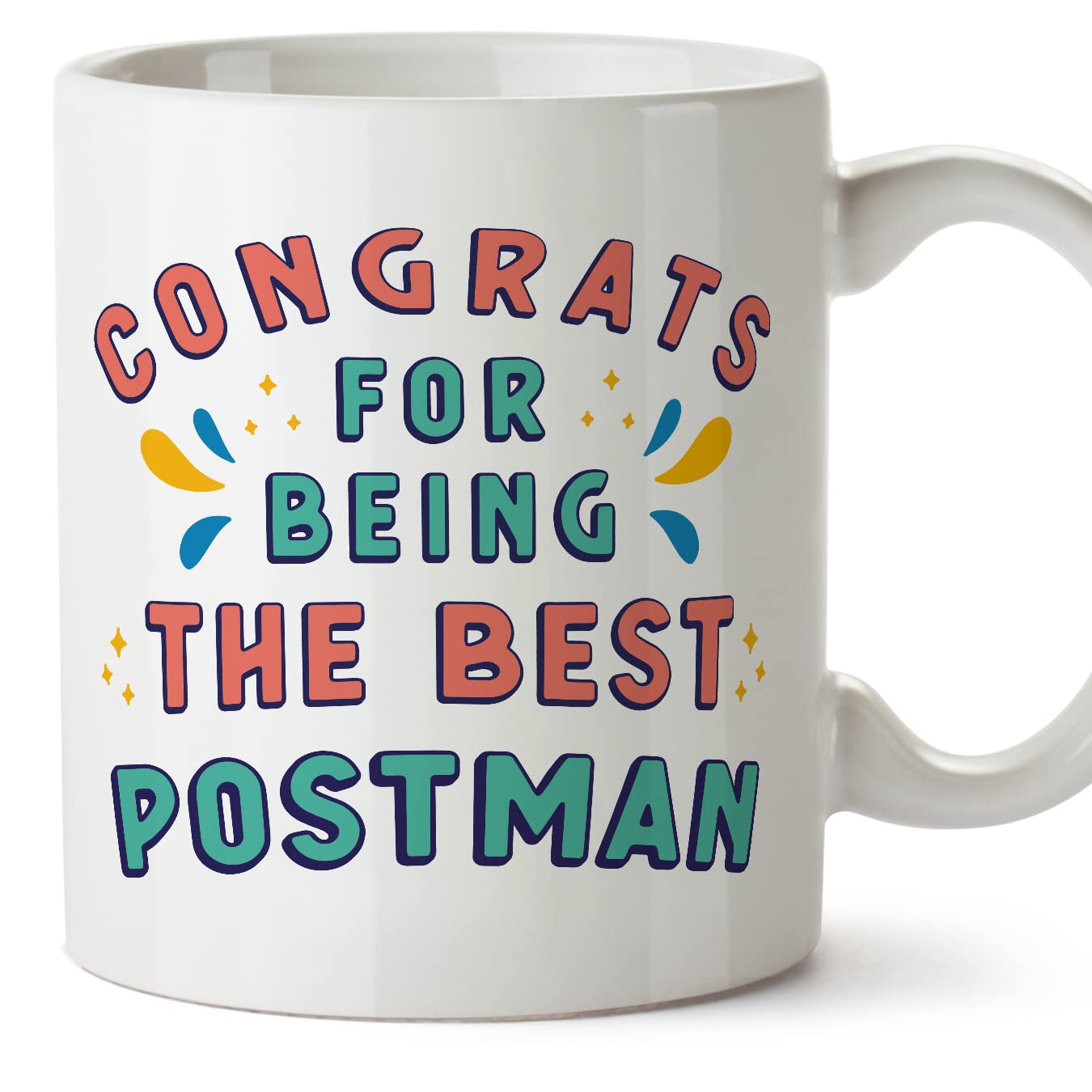 MUGFFINS Postman Man Mug - in English - Congrats for Being The Best - Funny Gift for Colleagues - Ceramic 11oz Mug