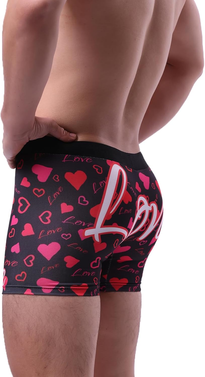 Evankin Men Valentines Boxer Briefs, Sexy Funny Novelty Heart Underwear, Comfort Breathable Soft Underpants Shorts - Image 3