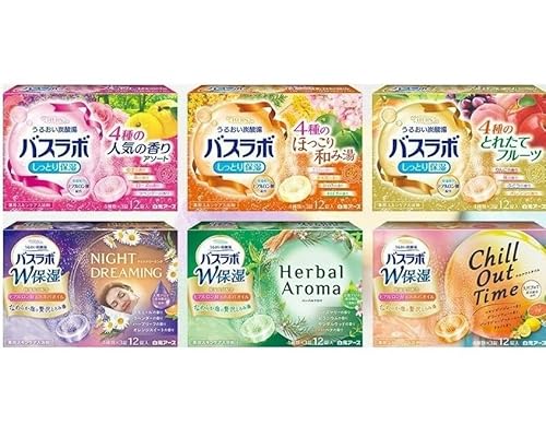 炭酸ガス 入浴剤 24種の香り 72回分 全6箱 各12錠入り HERS バスラボ & HERS バスラボ W保湿