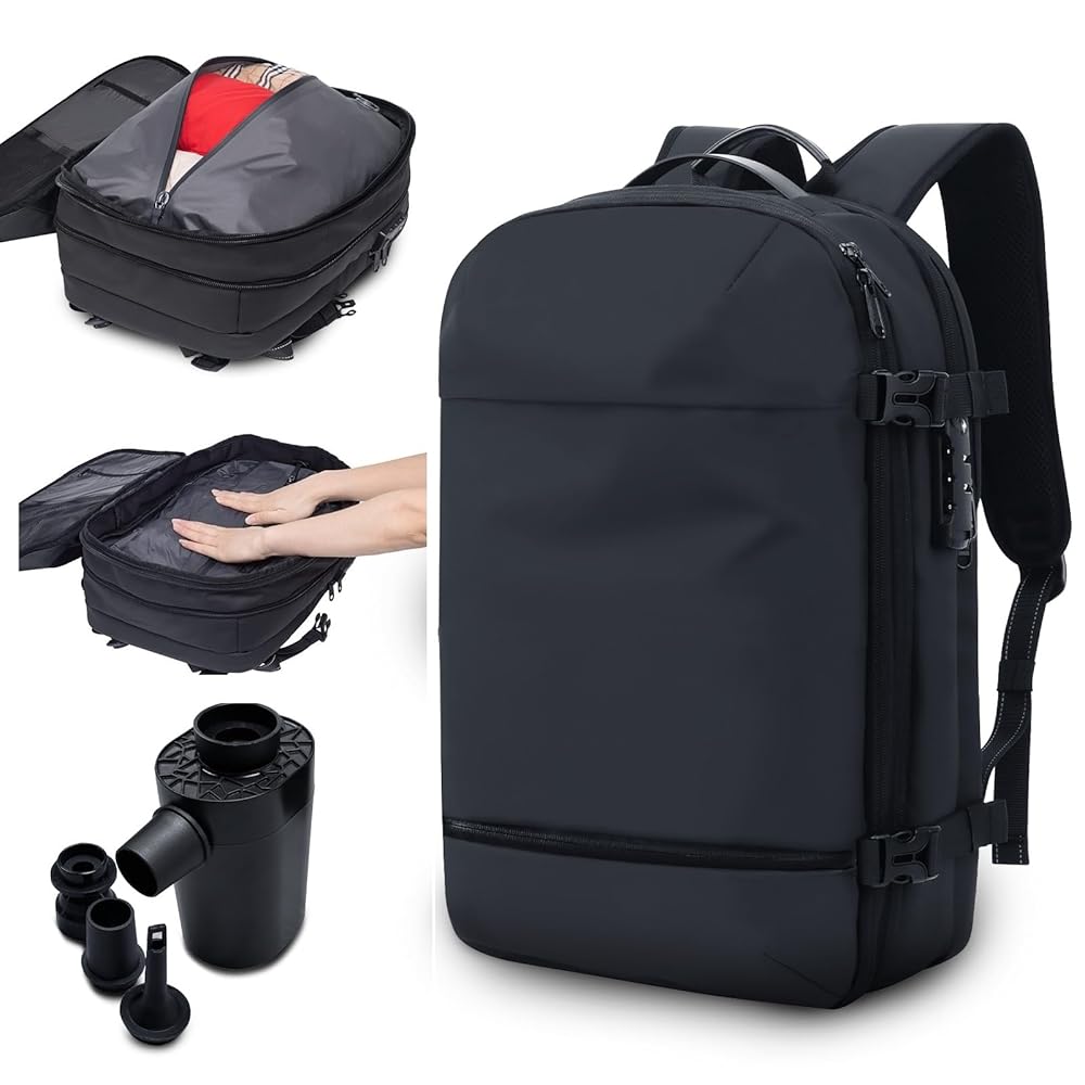 新品✨OPOALOバックパック17インチPC対応2層構造多機能TSAロック付き Amazon.co.jp: [OPOALO] 真空圧縮 リュック 電動ポンプ付き エア