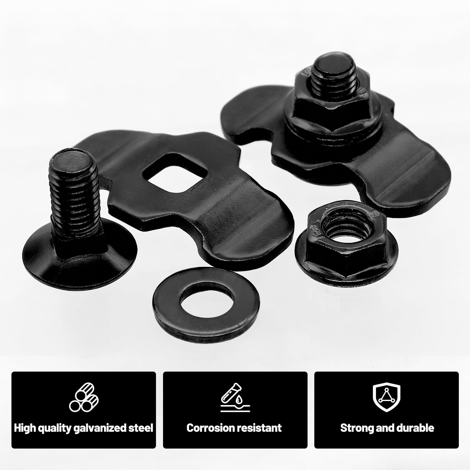 10 Stück Zubehör Airlineschiene Fitting Airline Schienen Zubehör M8 × 20MM 500daN Endbeschlag Schraubfitting für Airlineschiene Endfitting, Airlineschienen Schwarz (M8×20MM) - 3