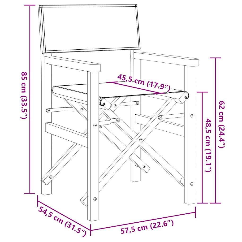 Brokky Sedia da Regista Pieghevole Crema in Legno Massello di Teak|Sedie da Regista Poltrona Pieghevole in Alluminio Sedile Portatile Leggero Poltroncina Mare Spiaggia Camping Campeggio