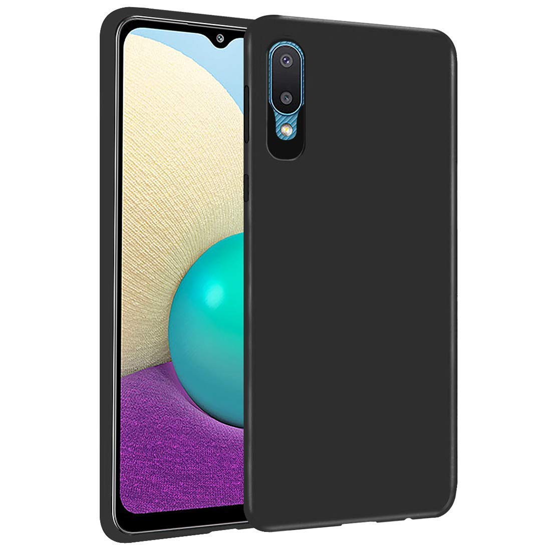 VELFO 4 Sides Full Protection Silicon Back Cover Case for Samsung Galaxy M02 - {Black}