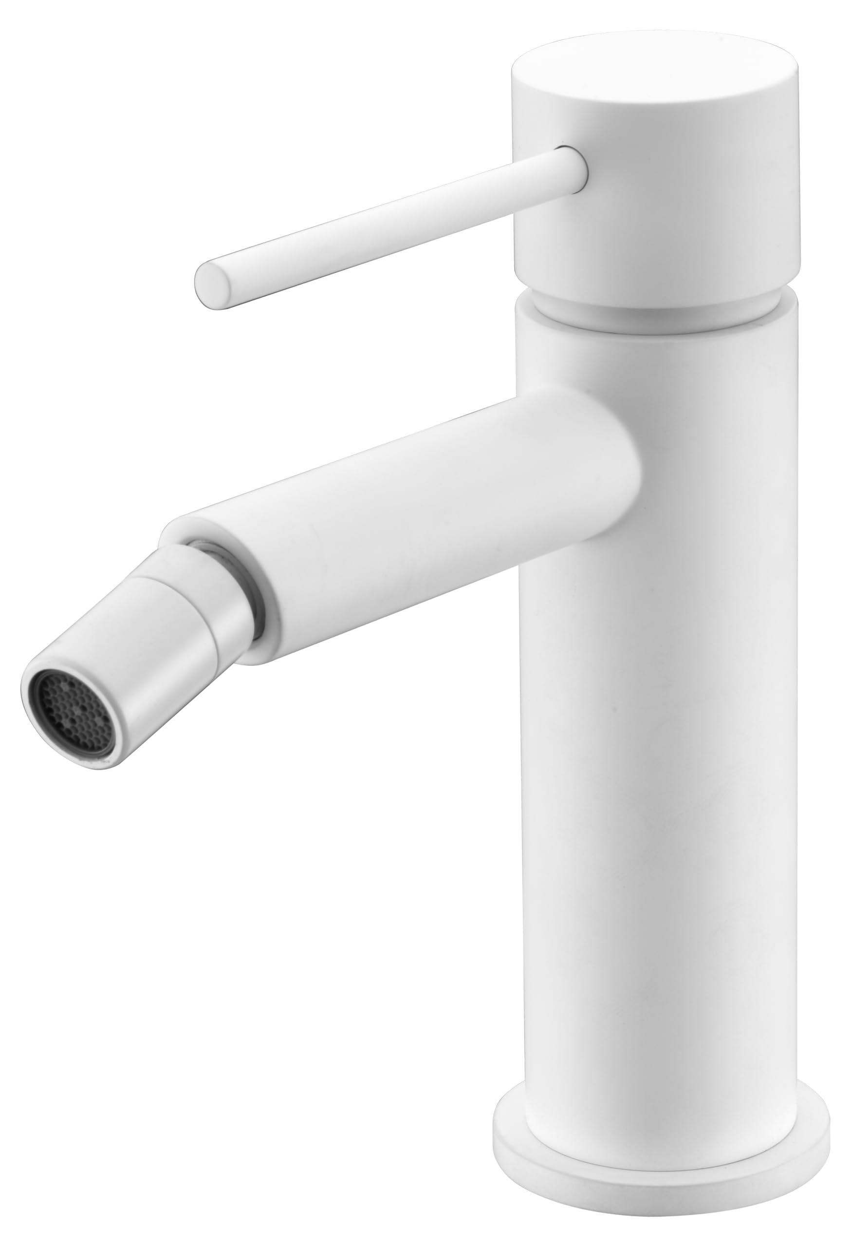 IMEX - Grifo Bidet Blanco Mate | Grifo Monomando Bide para Baño | Grifo de Bidé con Mezclador de Agua Caliente y Fría | Griferia Bidet | Instalación Fácil | Serie Milos Stick