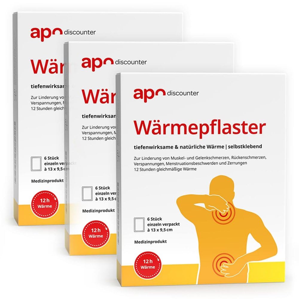 KOOLCARE Technology CO., LTD Wärmepflaster für Nacken, Schultern & Rücken – therapeutische Wärme 12 h, Tiefenwärme, Rückenwärmer (9,5 x 13 cm), 3x6 Stück