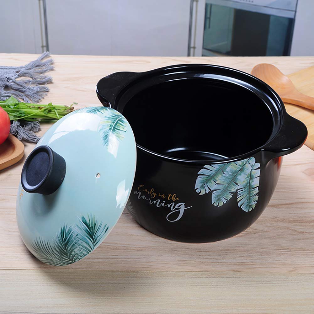 Lattina di Argilla Ceramica, casseruola in Terracotta Naturale da Cucina, cocotte Antiaderente Adatta per 2-3 Persone 3 Litri (3 Litri)