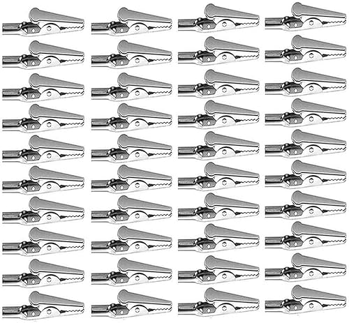 Miniatura 5 de Abrazaderas de resorte de clip de cocodrilo 2.008 in2 pulgadas línea de prueba de cocodrilo Clip de cocodrilo plateado Pinzas de cocodrilo