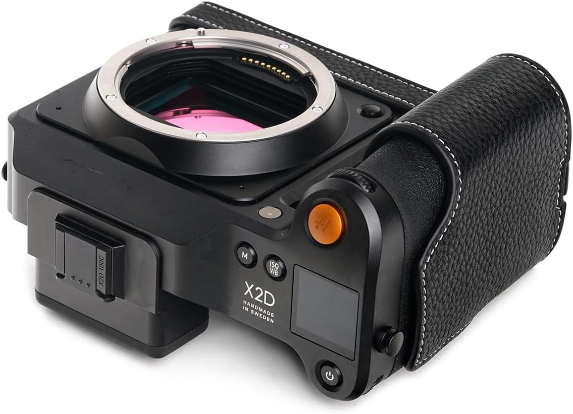 Handmade Genuine Real Leather Half Camera Case Bag Cover for Hasselblad X2D 100C Black Color
