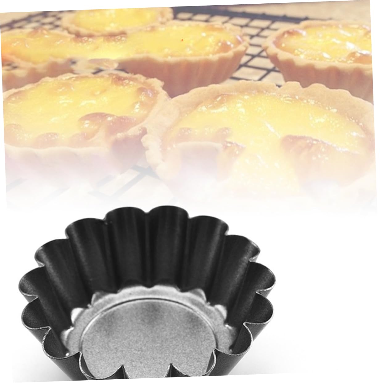COLLBATH 5pcs Reusable Chrysanthemum Egg Tart Molds Tart Pans for Baking Desserts for Cupcakes Fruit and DIY Projects Kitchen