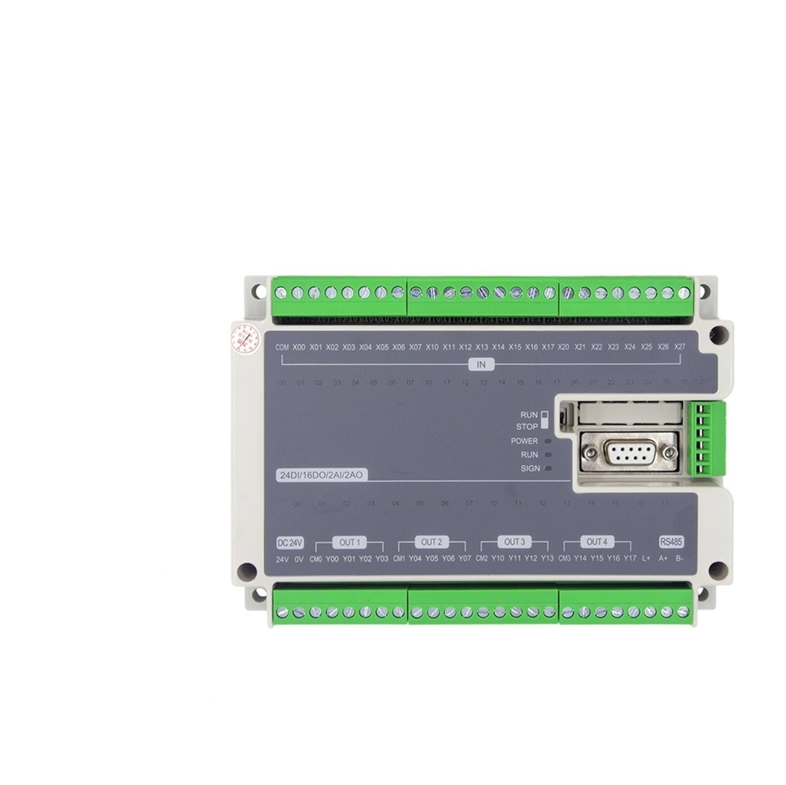 PWANUIGTE 1pcs FX3U-40MR/40MT RS485 485 24 Input 16 Relay/Transistor Output 2AD Analog 2DA PLC Controller