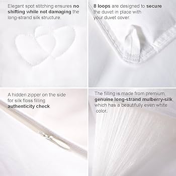 Amazon.com: The Cotton & Silk® 100% 桑蠶絲填充棉被適合所有
