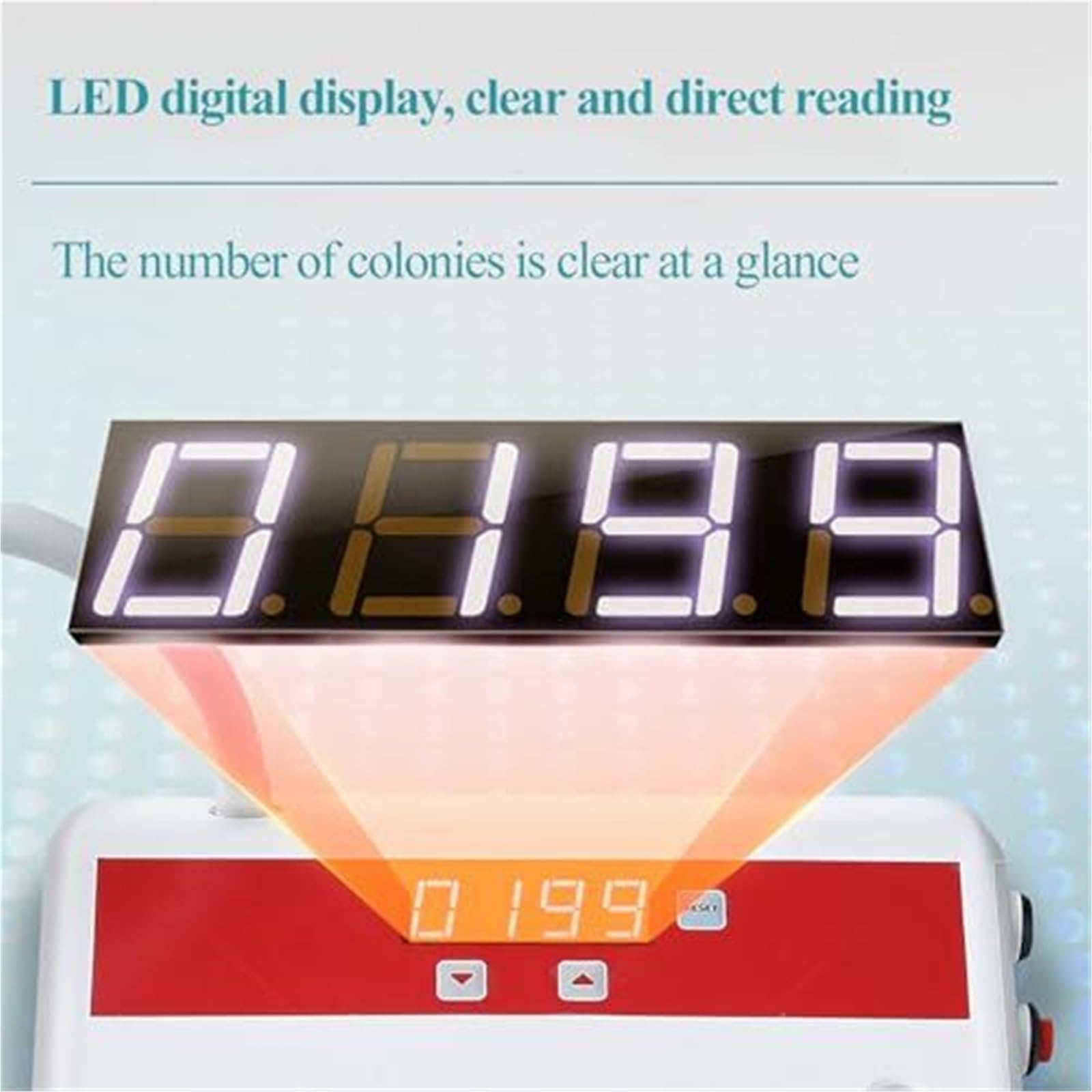 Dispositivo di conteggio digitale 0-9999, sensibilità regolabile per analisi di campioni alimentari, cosmetici e chimici, attrezzatura di laboratorio per misurazioni accurate