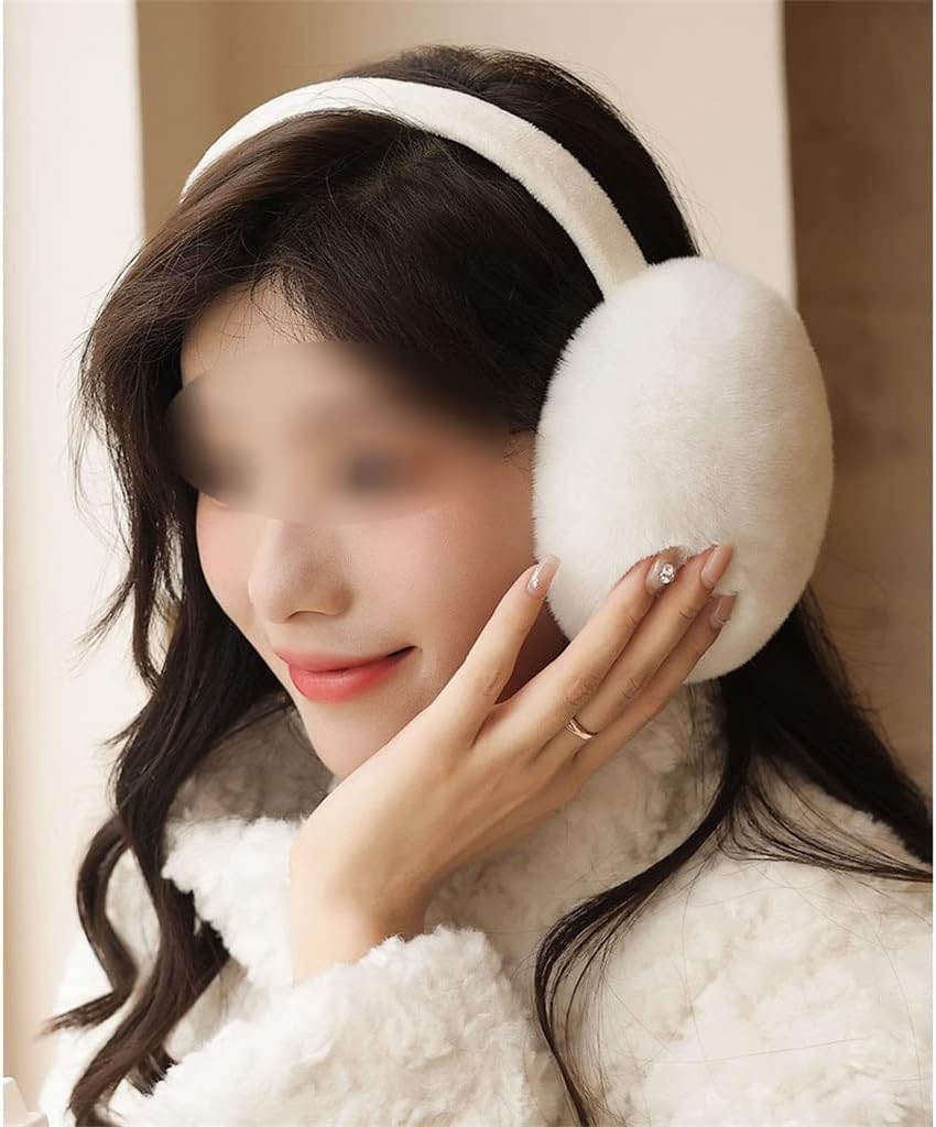WENLII White Net Red Plush Earmuffs Winter Female Cute Furry Warm Earmuffs Riding Windproof Antifreeze Earmuffs Earmuffs : Clothing, Shoes & Jewelry