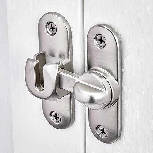 Miniatura 5 de Pestillos plateados de 90180 para puerta de granero, cerradura de puerta de ángulo recto, pestillo abatible de aleación de zinc para gabinetes,