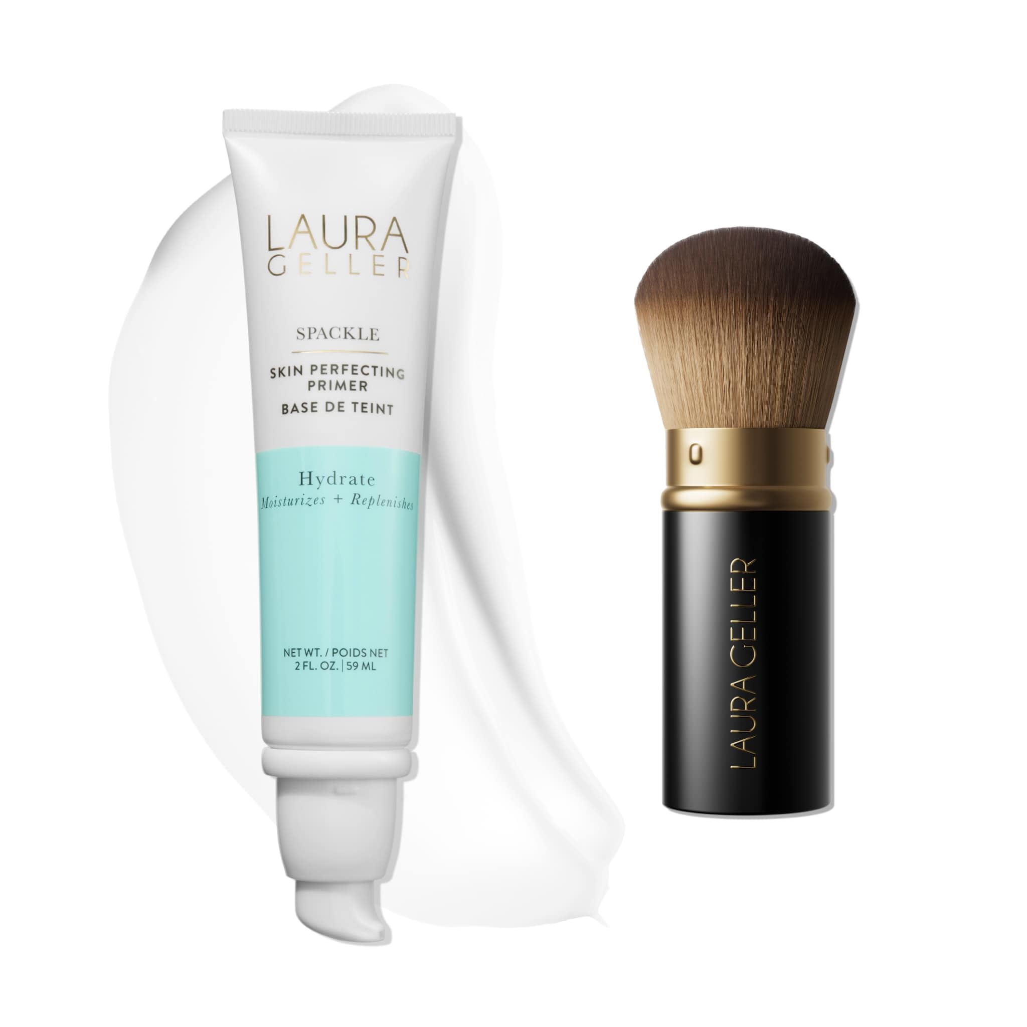 Spackle Skin Perfecting Makeup Primer, Hydrate + Airbrush Round Kabuki Brush