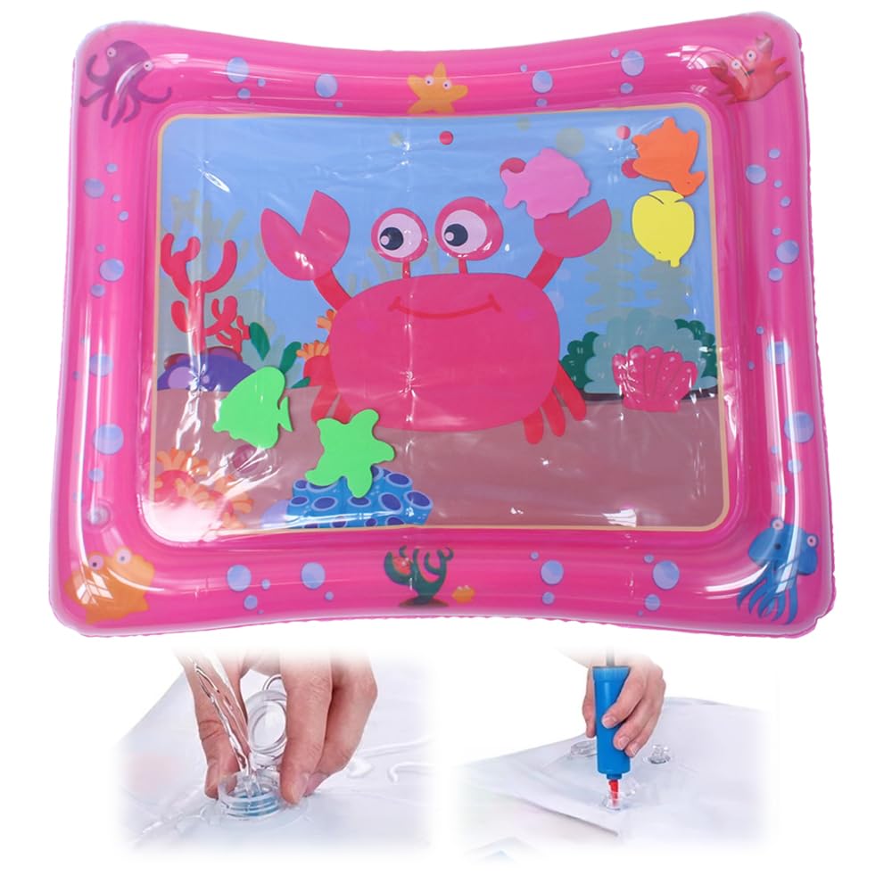 Thickened Water Sensor Play Mat, 2025 Upgrade Water Sensory Playmat with Fish, Interactive Water Sensory Playmat Cool Comfort Inflatable Water Mat,