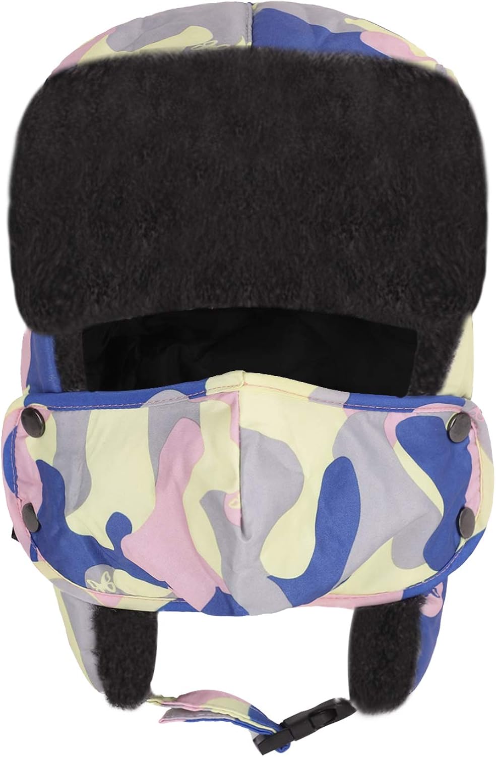 Toddlers Kids Trapper Hats Bomber Earflap Hat Winter Trooper Caps Ski Snowboard Hats Russian Aviator Faux Fur Windproof Child Hat (Rosy): Clothing, Shoes & Jewelry