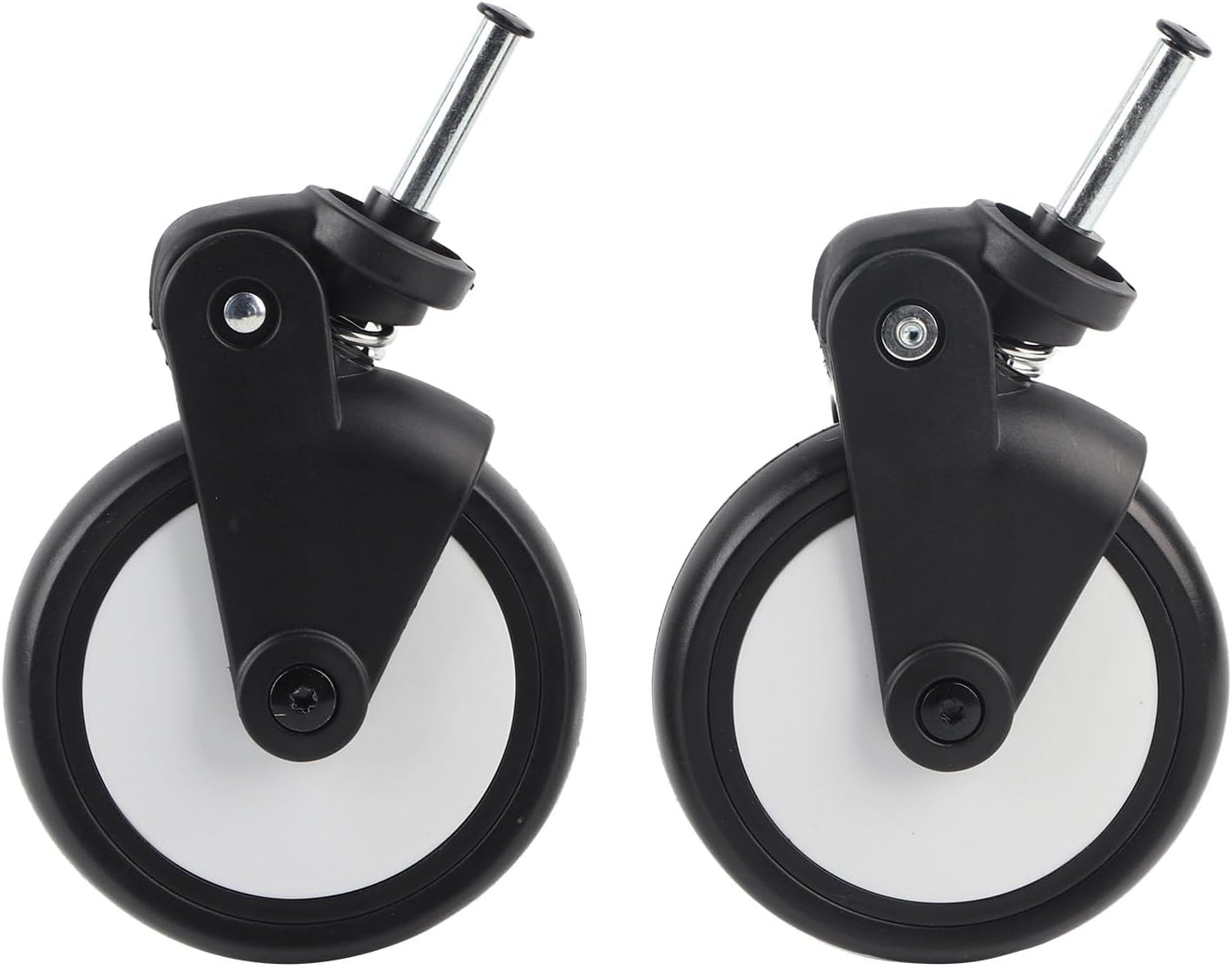 – Baby Stroller Wheels Replacement, Universal Rubber Wheels for Baby Strollers Front/Back Accessories with Tools (A pair of front wheels)