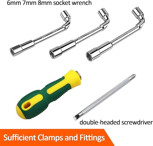 Miniatura 4 de Dianrui 78 abrazaderas de manguera de 14"-2" (6-51mm) con correas de metal de 15 pies + 8 sujetadores de abrazaderas de tubo de radiador de acero