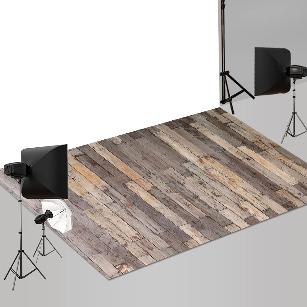 Photo 1 of Kate 5x4ft Photography Rubber Mat Light Brown Wood Floor Photography Mat for Photographers Rubber Backing