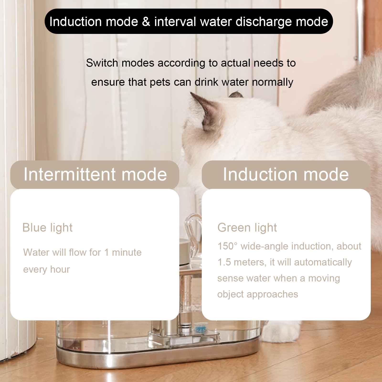 Stainless Steel Cat Fountain, Cat Faucet Water Fountain, 3L Wireless Pet Water Dispenser, Automatic Dog Water Dispenser for Drinking with Quiet Pump - image 3